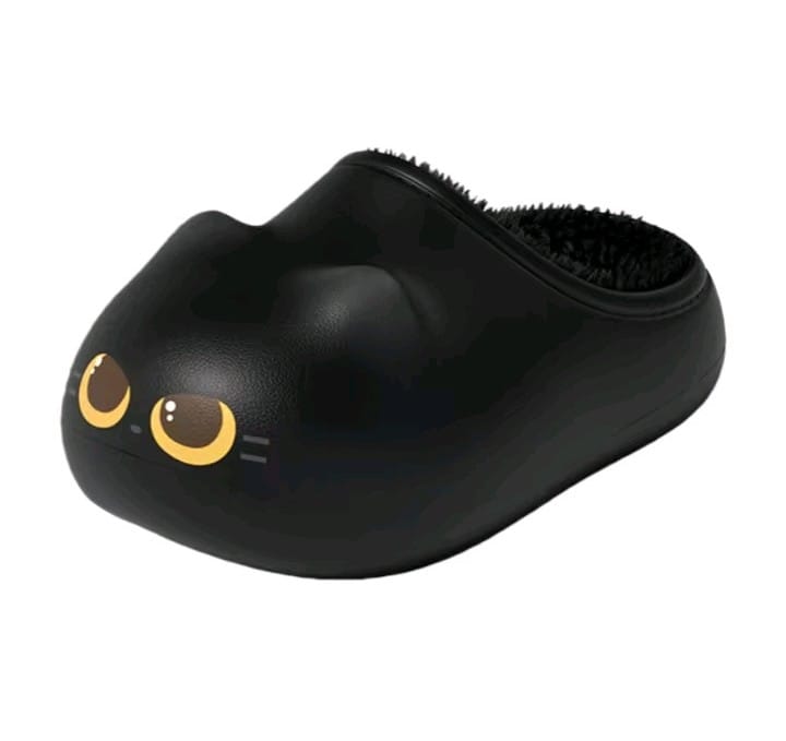 Pantuflas térmicas impermeables con huella de gato