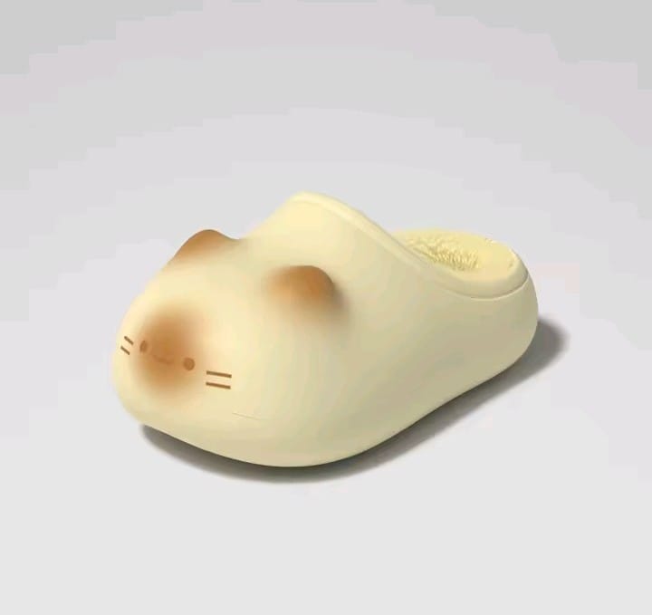 Pantuflas térmicas impermeables con huella de gato