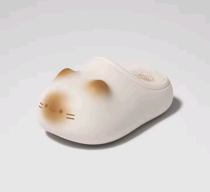 Pantuflas térmicas impermeables con huella de gato